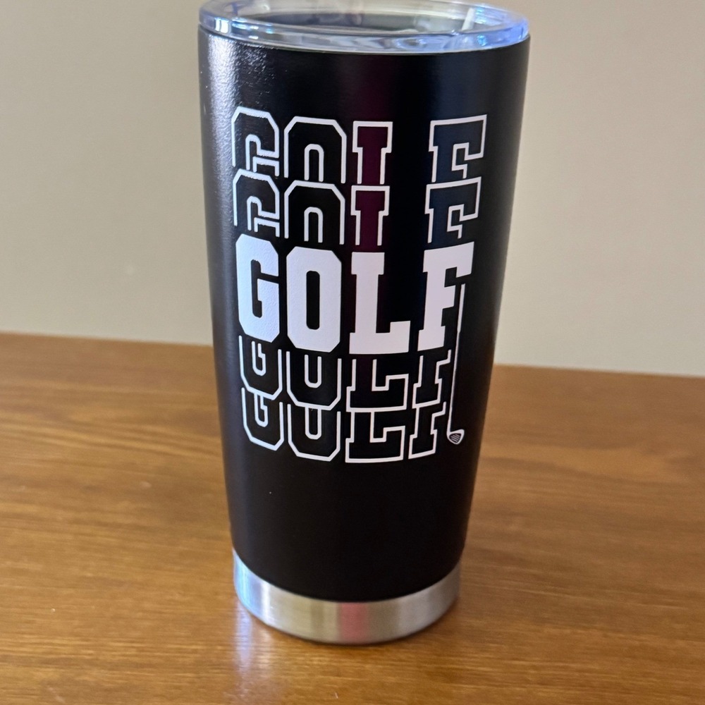 Mens Black "Worlds Okayest Golfer" Insulated 20oz Tumbler